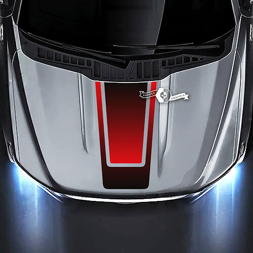 Gradientstijl Outline Stripe Motorkap Vinyl Decal Sticker voor Musclecar truck 2015-2020