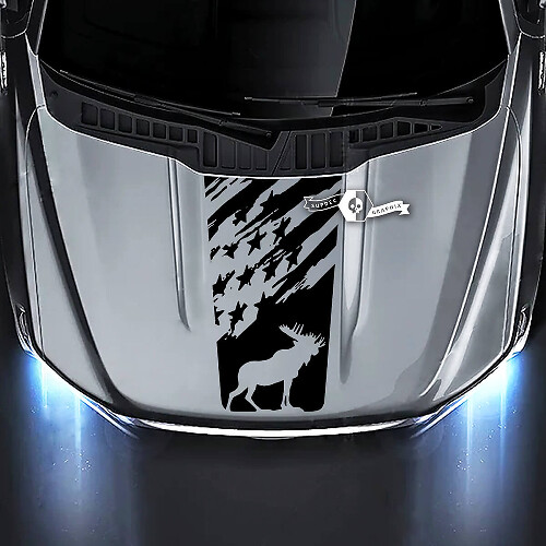 Moose USA-vlag motorkap vinylsticker voor Musclecar truck