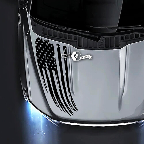 Ford F-150 XL XLT STX LARIAT Hood vernietigd vlag USA Side Graphics stickers stickers
