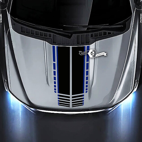 Racestripe motief vinyl decal sticker voor motorkap Musclecar truck 2015-2020