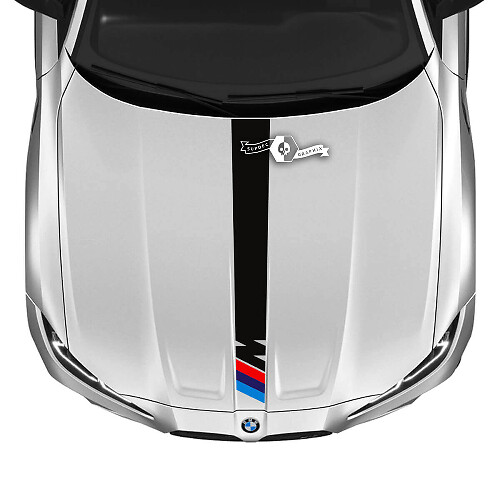 M-Style Motorkap Center Stripe Vinyl Decal voor 2021+ BMW M3 M4 G80 G82 G83