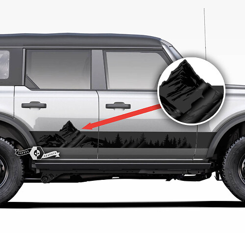 Paar Mountains Style Rocker Panel Side Monument Valley Decals Stickers voor Ford Bronco 2 kleuren
