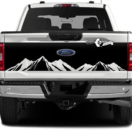 Ford F-150 XLT achterklep Splash Mud Graphics zijstickers
