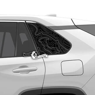 Paar zijruiten topografische kaart sticker sticker past op Toyota Rav4

