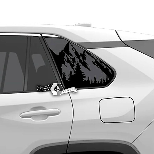 Mountain Forest zijraam vinyl sticker voor Toyota RAV4