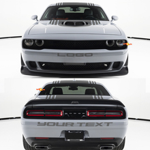 Aangepast Tekst Voor- & Achterbumper Vinyl Decal Kit voor Dodge Challenger_2