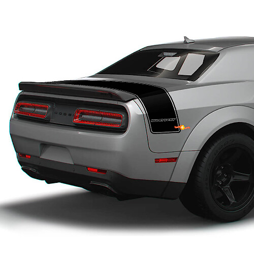 Aangepaste Tekst Achterbak Omtrek Streep Vinyl Stickers voor Dodge Challenger