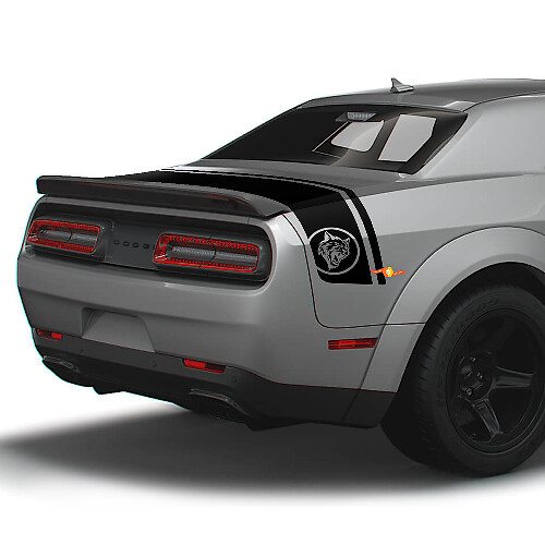 Wildcat-stijl achterklep dubbele strip vinyl stickers voor Dodge Challenger