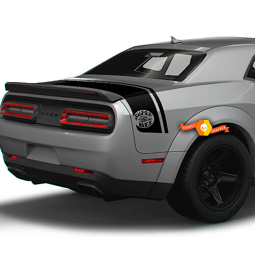 Super Bee-stijl achterklep-strook vinylstickers voor Dodge Challenger