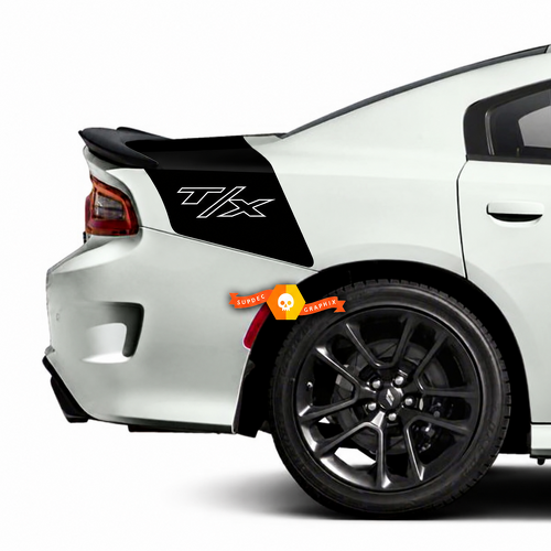 T/X Omtrek Staartband Streep Achterspatscherm Kofferbak Vinyl Decal Sticker voor Dodge Charger