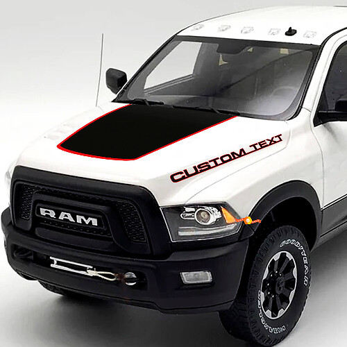 Aangepaste Tekst en Blackout Motorkap Vinyl Stickers Set voor Dodge Ram 2500 Power Wagon