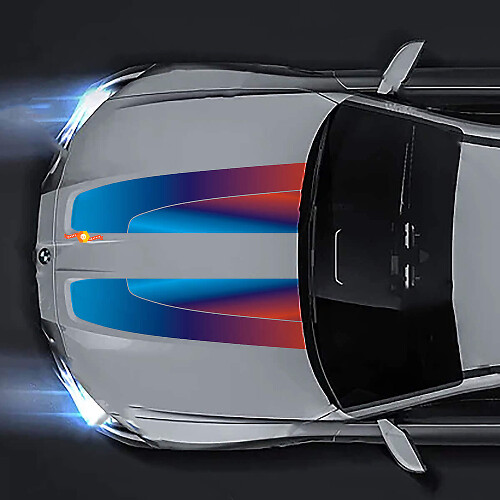 M-Color Stijl Gradient Motorkap Strepen Vinyl Decal voor 2021+ BMW M3 M4 G80 G82 G83
