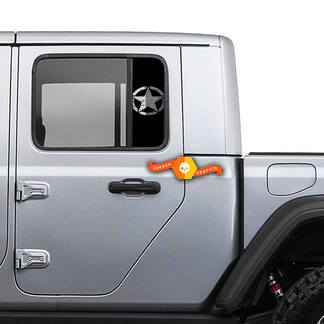 Paar Jeep Window Army Star vernietigd Gladiator Wrangler deuren Vinyl Stickers sticker
