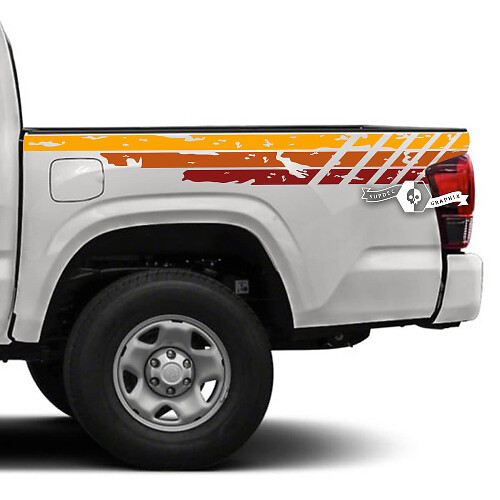 Vintage Versleten Zijstrepen Vinyl Stickers voor Toyota Tacoma