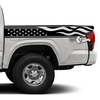 Paar Toyota Tacoma SR5 bedzijde USA vlag vinyl stickers grafische sticker
