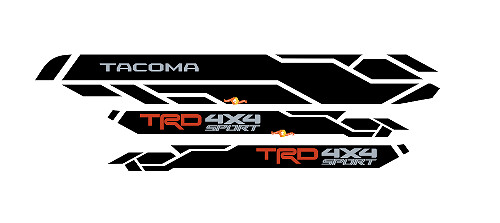 TRD 4x4 Sport Zijvinyl Sticker voor Toyota Tacoma