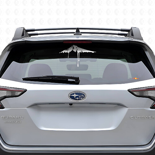 Flowing Style Sneeuwbedekt Bergtop Achterruit Vinyl Sticker Voor Auto's