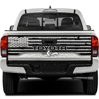 Toyota Tacoma SR5 achterklep USA vlag modder splash vernietigd vinyl stickers grafische sticker
