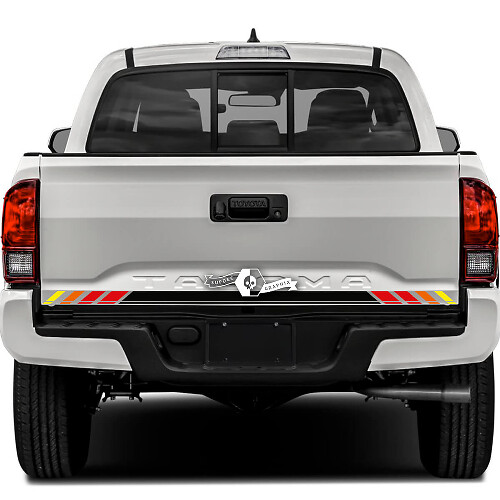 Old School Sunset Tailgate Stripe Vinyl Sticker voor Toyota Tacoma