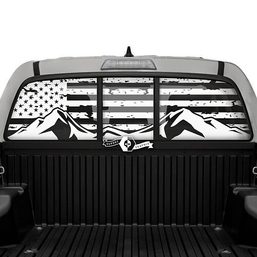 USA Vlag Bergen Achterruit Vinyl Decal Sticker voor Toyota Tacoma