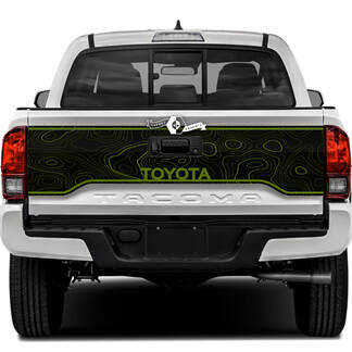 Toyota Tacoma SR5 achterklep topografische kaart Topo Splash vinyl stickers grafische sticker
