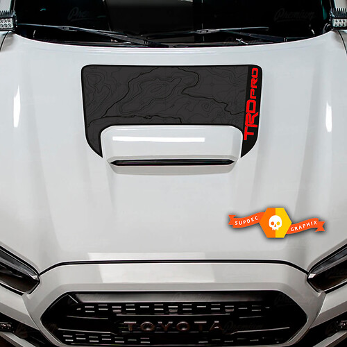 TRD-stijl topografische kaart motorkap vinyl decal sticker voor Toyota Tacoma 2016-2023