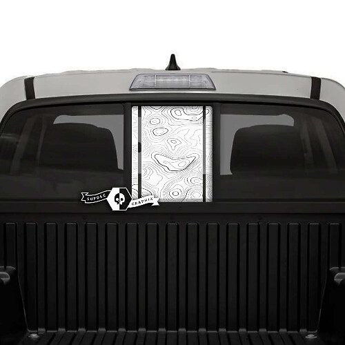 Topografische Kaart Achterruit Achterklep Vinyl Decals Grafische Sticker voor Toyota Tacoma SR5