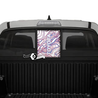 Toyota Tacoma SR5 Pick-up Truck achterruit achterklep topografische kaart Vinyl Decals grafische Sticker

