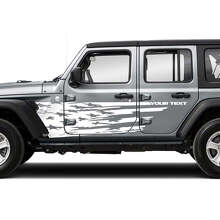 Verweerde Amerikaanse Vlag Zij Vinyl Decal Kit voor Jeep Wrangler Unlimited JK_2