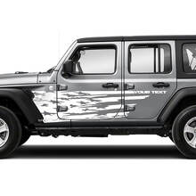 Versleten Amerikaanse Vlag Splash Deuren Zij Vinyl Sticker Decal voor Jeep Wrangler Unlimited JK 2