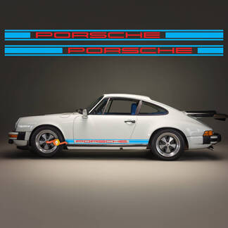 1979 Porsche 911 SC tweekleurige klassieke zijstrepen logo sticker zanger stijl
