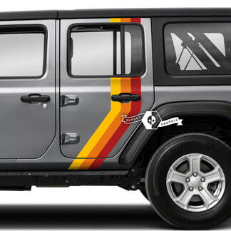 Paar Jeep Wrangler Unlimited deurspatbord zijstreep 3 kleuren vinyl sticker sticker
