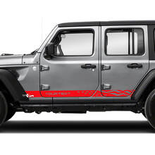 2 Jeep Wrangler Unlimited deuren spatbord zijkant logo USA vlag streep vinyl sticker sticker
 3