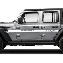 Aangepaste tekst deuren spatbord zijstreep vinyl sticker decal voor Jeep Wrangler Unlimited 2