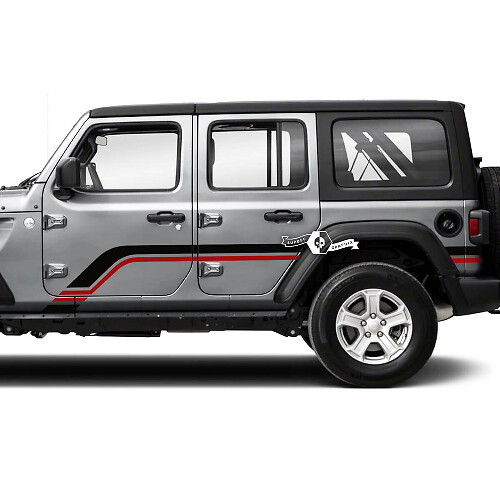 Deuren Spatbord Zijstrook Vinyl Sticker Decal 2 Kleuren voor Jeep Wrangler Unlimited 2