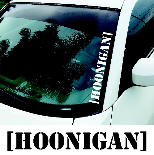 3x HOONIGAN grote voorruitstickers Drift JDM EURO DUB-stickers Vinyl
