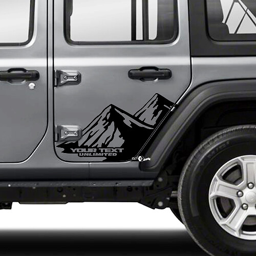 2x Jeep Wrangler Unlimited Doors Fender Mountains Side Stripe 4 kleuren vinyl sticker sticker
