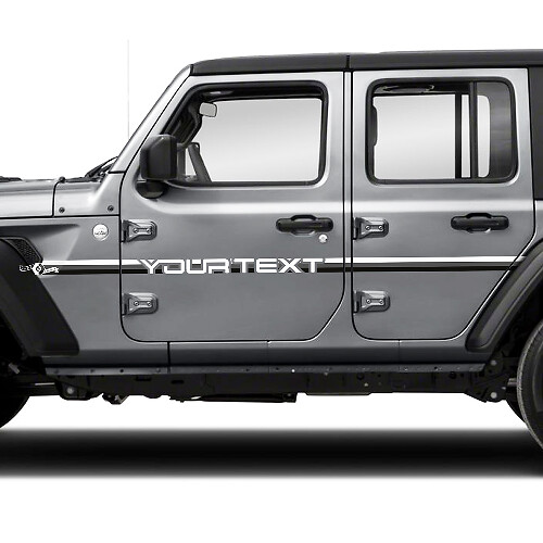 Accentline deuren zijkantstreep custom tekst vinyl sticker decal voor Jeep Wrangler