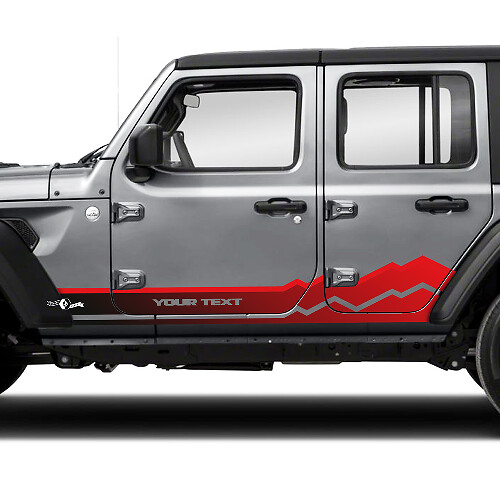 Paar Jeep Wrangler Unlimited Doors Fender Mountains Side Stripe Vinyl Sticker Decal Gradiënt
