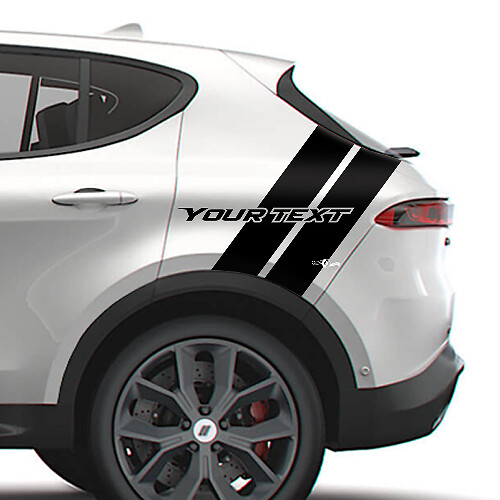 Aangepaste dubbele achterste zijstrepen vinyl decals set voor Dodge Hornet RT GT