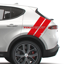 Aangepaste dubbele achterste zijstrepen vinyl decals set voor Dodge Hornet RT GT_2