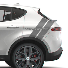 Aangepaste dubbele achterste zijstrepen vinyl decals set voor Dodge Hornet RT GT_3