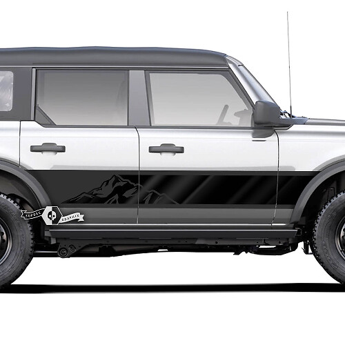 Set van Mountains Style Rocker Panel Side Decals Stickers voor Ford Bronco
