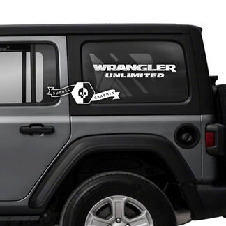 Paar Jeep Window Side Wrangler Unlimited Topografische kaart Vinyl Sticker sticker
