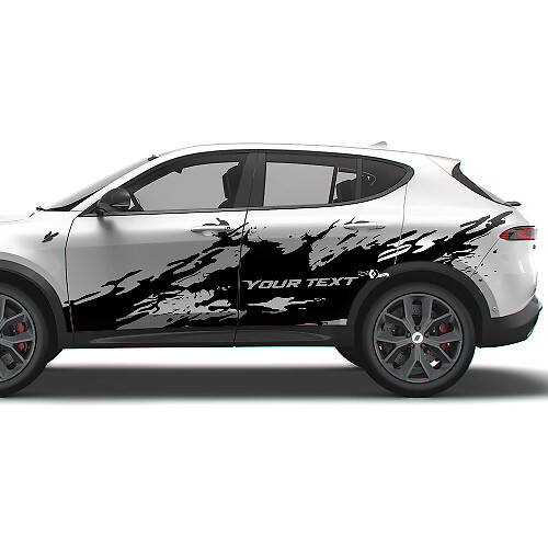 Modderspat met aangepaste tekst zijkant vinyl sticker kit voor Dodge Hornet