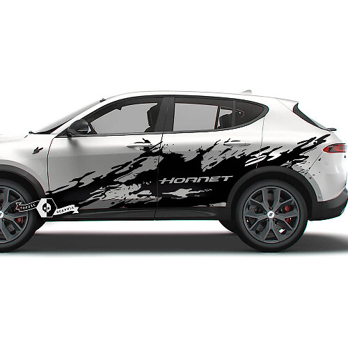 Paar Dodge Hornet deuren zijstrepen Splash Wrap Vinyl Decals Stickers
