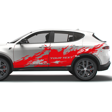 Modderspat met aangepaste tekst zijkant vinyl sticker kit voor Dodge Hornet_2