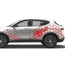 Hornet-logo honingraatstijl zijvinylstickerset voor Dodge Hornet_2