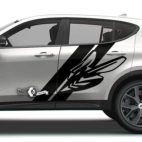 Paar Dodge Hornet deuren Splash Stripe honingraat vinyl stickers
