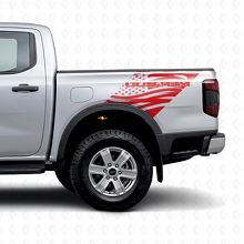 Aangepaste Versleten USA Vlag Achterzijde Vinyl Stickers voor Musclecar Ranger_5